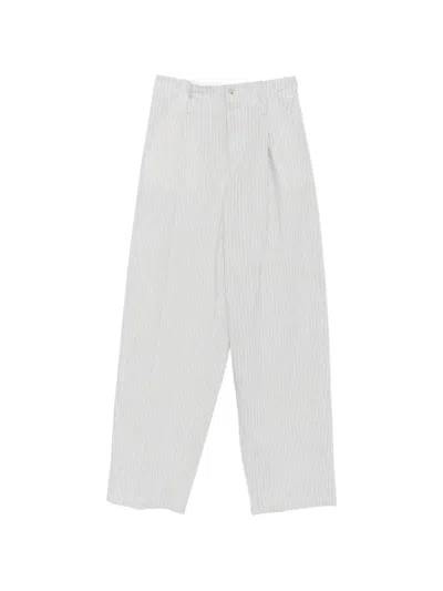 N°21 Vertical-stripe Pleated Trousers In Blue