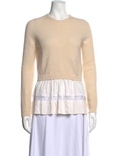 Pre-owned N°21 Virgin Wool Crew Neck Sweater In Neutrals
