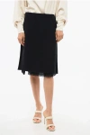 N°21 Virgin Wool Flared Skirt With Lace Detail In Black