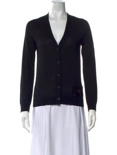 Pre-owned N°21 Virgin Wool V-neck Sweater In Black
