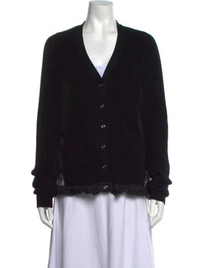 Pre-owned N°21 Virgin Wool V-neck Sweater In Black