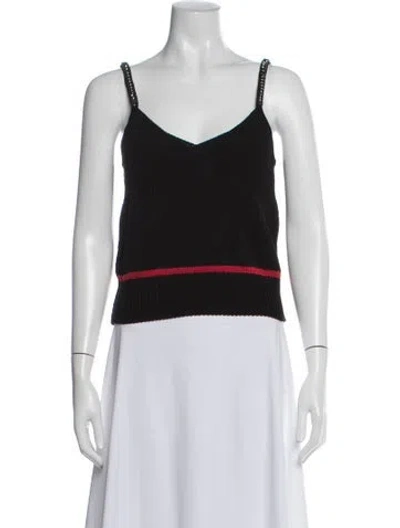 Pre-owned N°21 V-neck Sleeveless Top In Black
