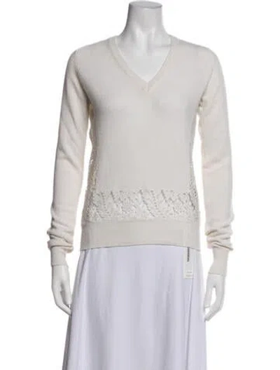 Pre-owned N°21 V-neck Sweater In Blue/white
