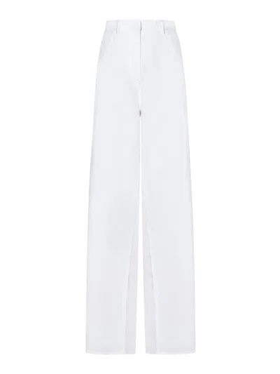N°21 White Linen Blend High-waisted Trousers