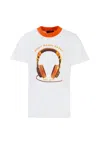 N°21 Headphone-print Cotton T-shirt In White