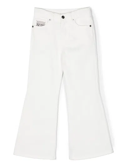 N°21 Kids' Wide-leg Five-pocket Trousers In White