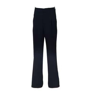 N°21 Wide Straight Leg Pants With Front Pleats And Zip Closure In Black