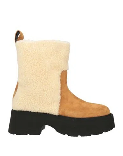 N°21 Woman Ankle Boots Camel Size 8 Leather In Nude