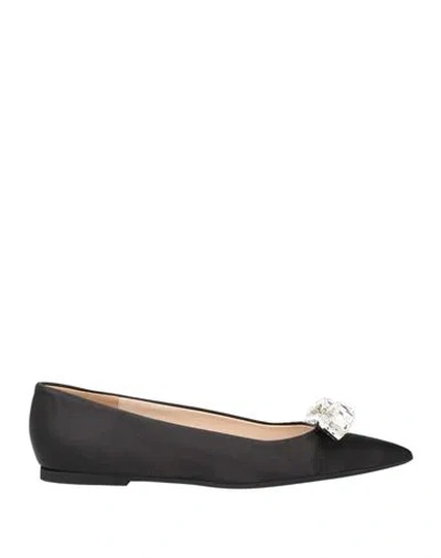 N°21 Woman Ballet Flats Black Size 7 Textile Fibers