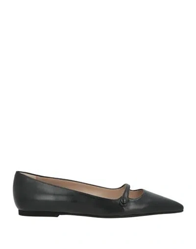 N°21 Woman Ballet Flats Black Size 8 Leather