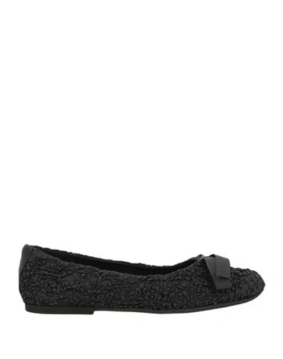 N°21 Woman Ballet Flats Black Size 8 Textile Fibers