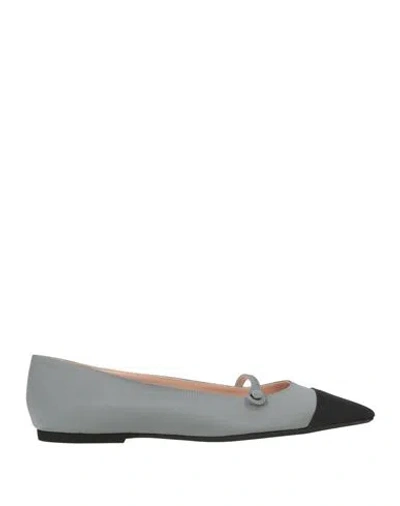 N°21 Woman Ballet Flats Grey Size 8 Textile Fibers In Gray