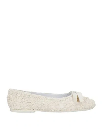 N°21 Woman Ballet Flats Ivory Size 8 Textile Fibers In White