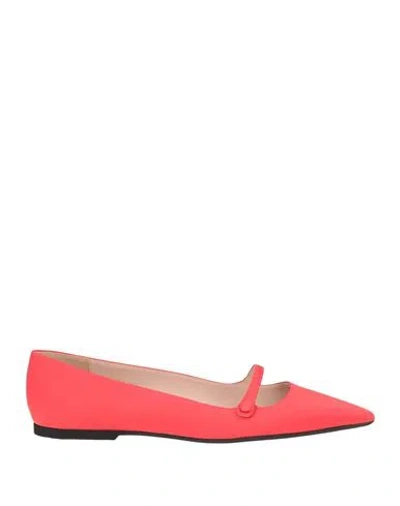 N°21 Woman Ballet Flats Red Size 8 Textile Fibers