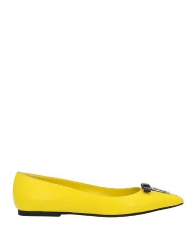 N°21 Woman Ballet Flats Yellow Size 7 Leather In Multi