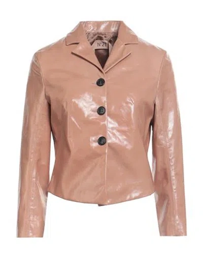 N°21 Woman Suit Jacket Camel Size 4 Lambskin In Beige