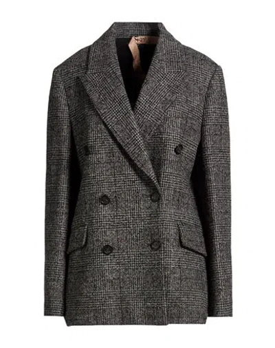 N°21 Woman Blazer Grey Size 10 Wool, Polyamide, Acrylic In Gray