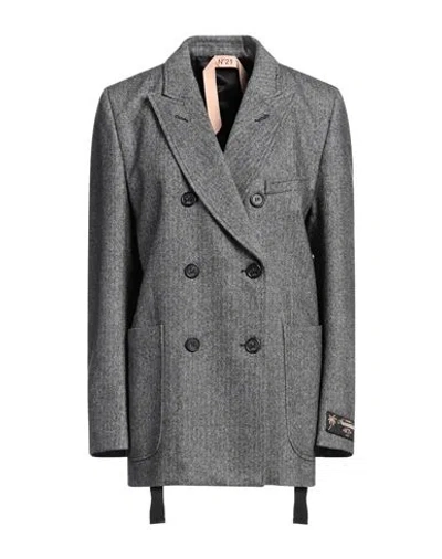 N°21 Woman Blazer Grey Size 8 Wool, Lyocell, Polyamide