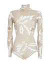 N°21 Woman Bodysuit Khaki Size 4 Polyacrylic, Elastane In Beige