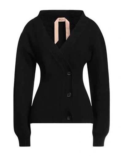 N°21 Woman Cardigan Black Size 2 Virgin Wool