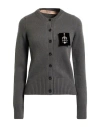 N°21 Woman Cardigan Grey Size 6 Polyamide, Acrylic, Wool In Gray