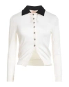 N°21 Woman Cardigan Ivory Size 4 Wool, Silk, Cashmere, Acetate, Viscose In Gray