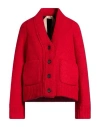 N°21 フラップポケット カーディガン In Red