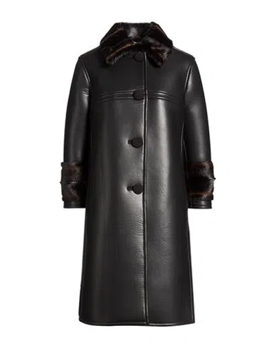N°21 Woman Coat Black Size 6 Polyester, Cotton, Elastane, Modal