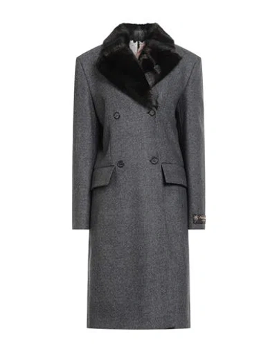 N°21 Woman Coat Grey Size 4 Wool, Polyamide, Elastane, Modal, Polyester In Gray