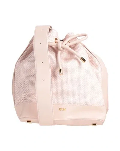 N°21 Woman Cross-body Bag Light Pink Size - Calfskin, Natural Raffia