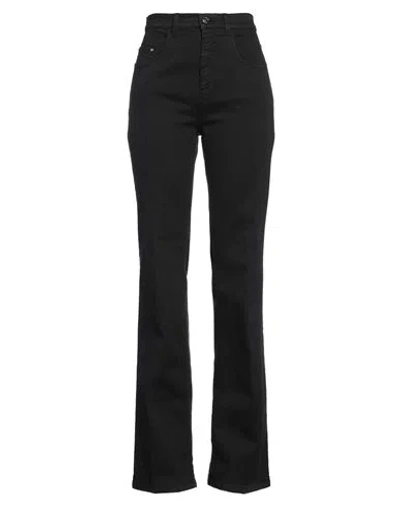 N°21 Woman Denim Pants Black Size 26 Cotton, Elastane
