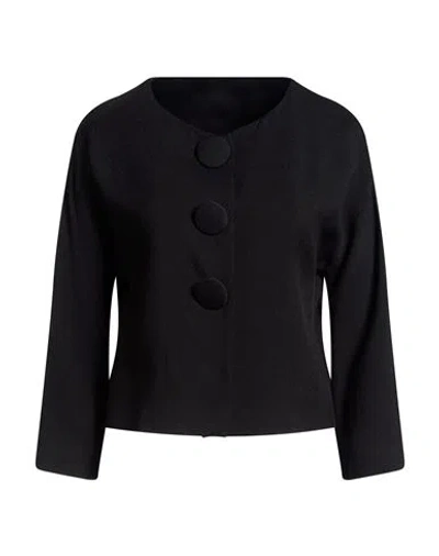 N°21 Woman Jacket Black Size 8 Viscose In Blue