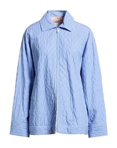 N°21 Woman Jacket Light Blue Size M Cotton, Viscose