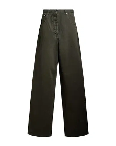 N°21 Woman Jeans Dark Green Size 26 Cotton, Elastane