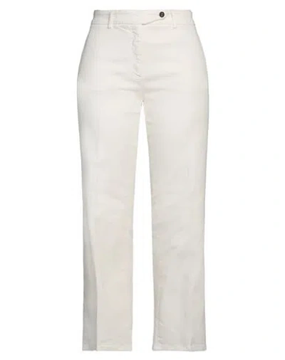 N°21 Woman Jeans Ivory Size 4 Cotton, Elastane In White