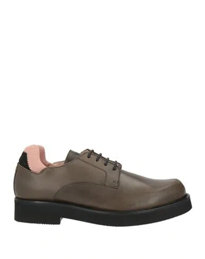 N°21 Woman Lace-up Shoes Military Green Size 8 Leather
