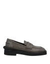 N°21 Woman Loafers Military Green Size 10 Calfskin In Green