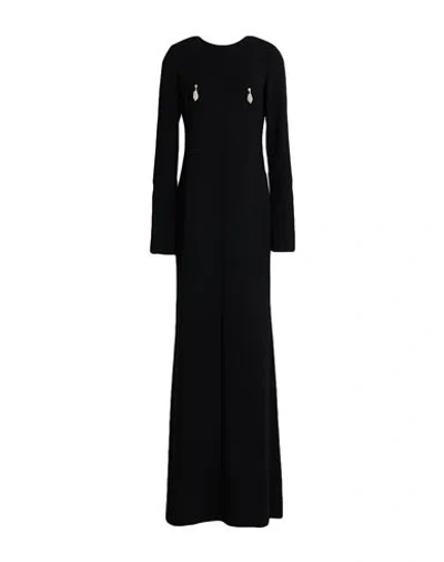 N°21 Woman Maxi Dress Black Size 4 Polyester, Glass, Cotton
