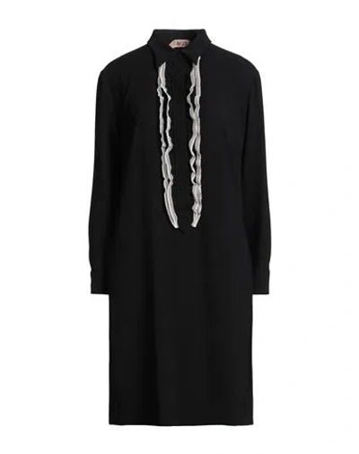 N°21 Woman Midi Dress Black Size 8 Polyester In Multi