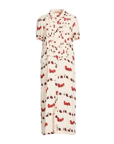 N°21 Woman Midi Dress Blush Size 12 Viscose In Neutral