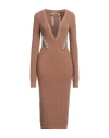 N°21 Woman Midi Dress Black Size 6 Viscose In Beige