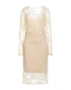 N°21 Woman Midi Dress Cream Size 8 Polyamide, Cotton, Elastane In Nude