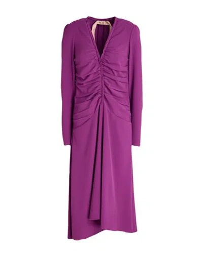 N°21 Woman Midi Dress Mauve Size 4 Polyester In Purple
