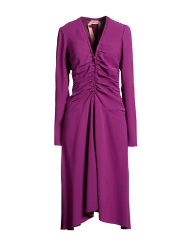 N°21 Woman Midi Dress Mauve Size 8 Polyester In Purple