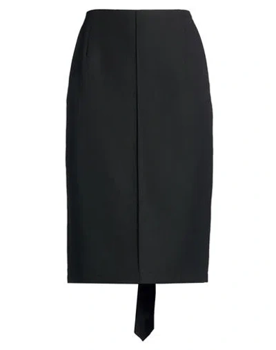 N°21 Woman Midi Skirt Black Size 10 Polyester, Virgin Wool In Brown