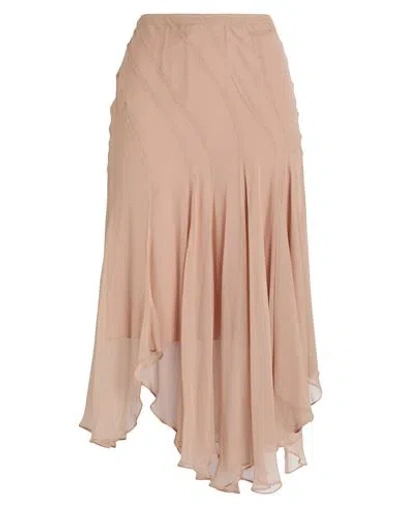 N°21 Woman Midi Skirt Blush Size 4 Silk In Gray
