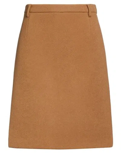 N°21 Woman Midi Skirt Camel Size 6 Virgin Wool, Polyamide In Beige