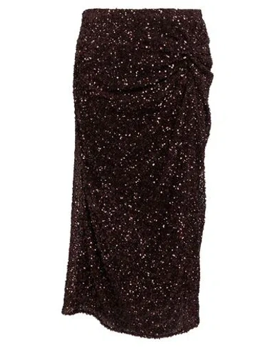 N°21 Woman Midi Skirt Chocolate Brown Size 8 Polyamide, Polyester