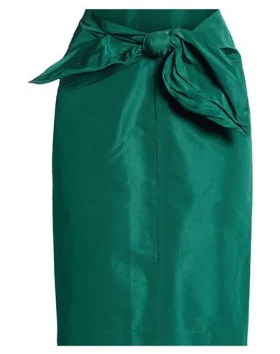 N°21 Woman Midi Skirt Green Size 8 Polyester