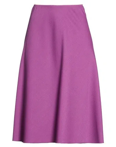 N°21 Woman Midi Skirt Mauve Size 8 Polyester, Wool, Elastane In Purple